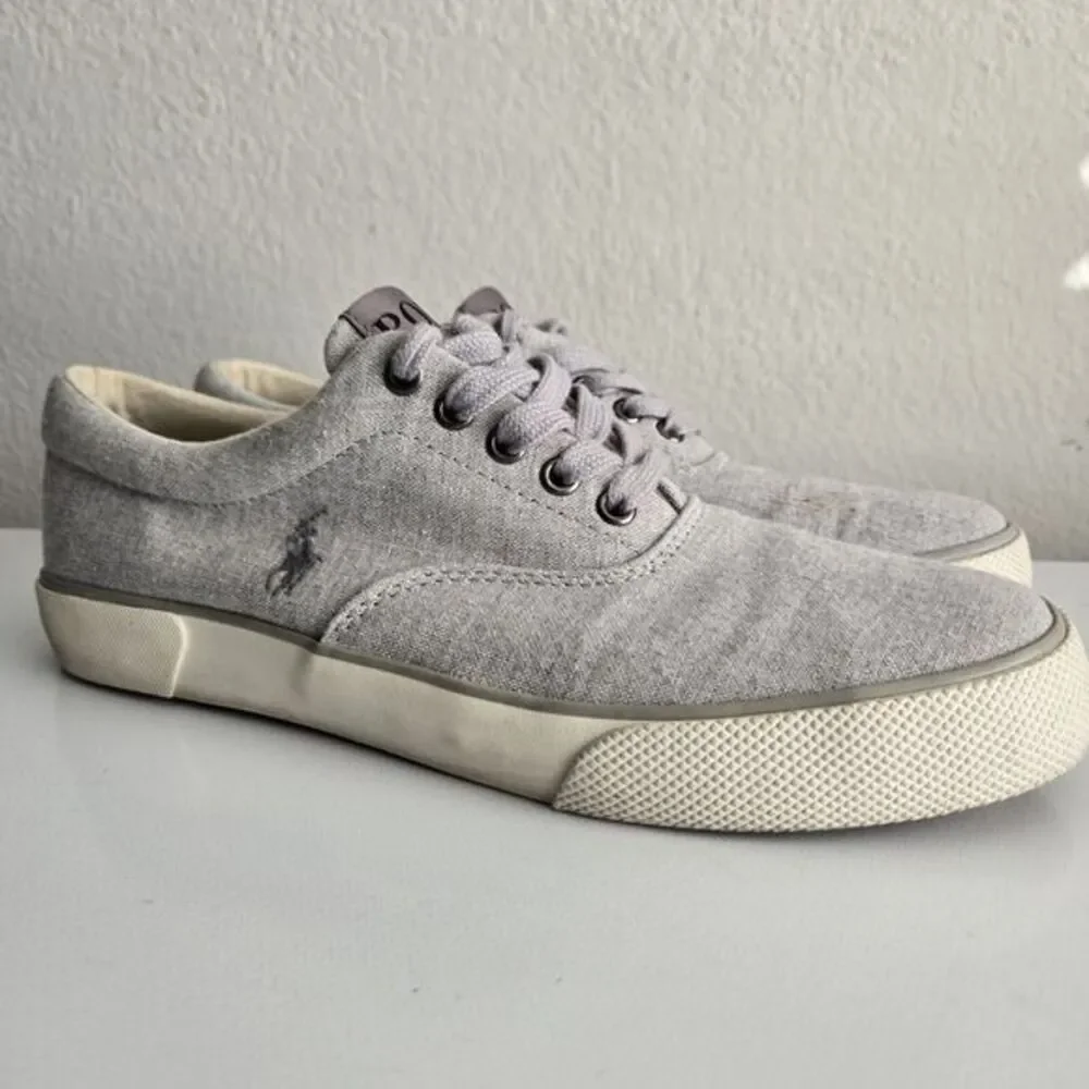 Polo Ralph Lauren Forestmont II Men's Gray Canvas Boat Shoes Sneakers Size 9D‎